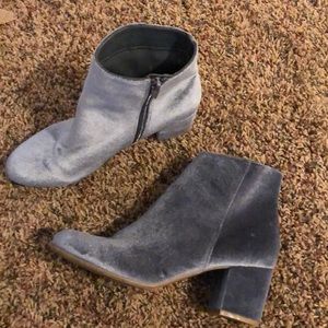 High top velvet booties